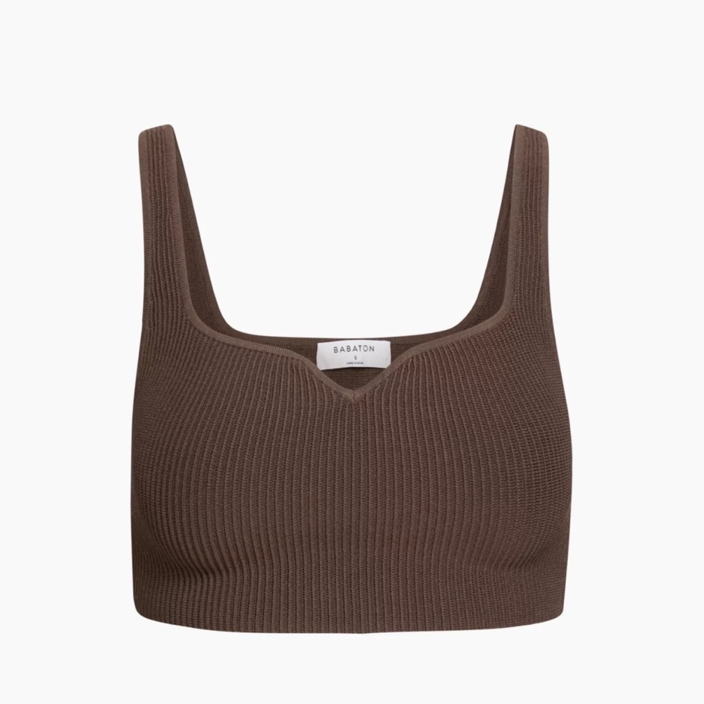 Babaton sculpt knit notch tank